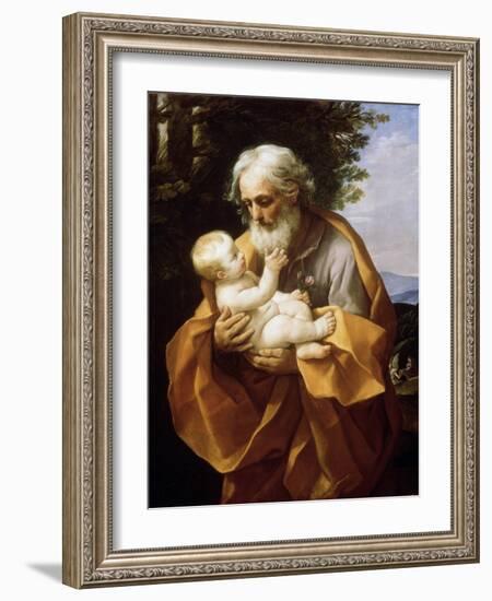 Saint Joseph with Infant Christ, 1620S-Guido Reni-Framed Giclee Print