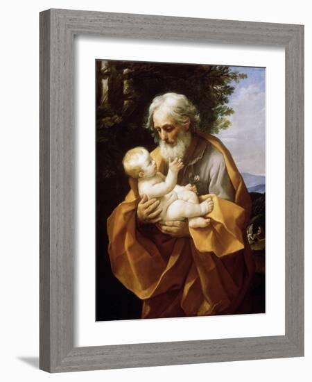 Saint Joseph with Infant Christ, 1620S-Guido Reni-Framed Giclee Print