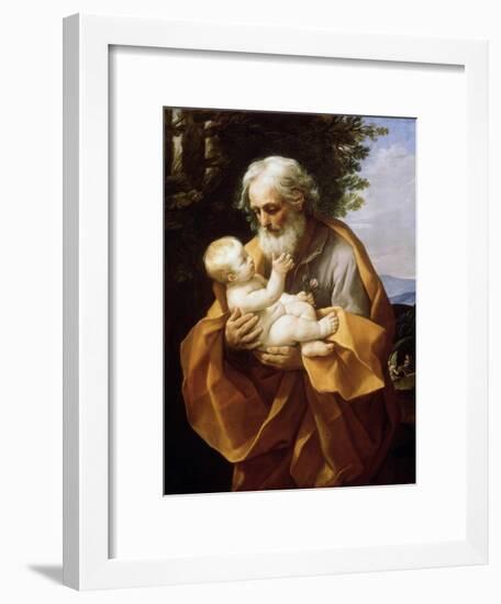 Saint Joseph with Infant Christ, 1620S-Guido Reni-Framed Giclee Print