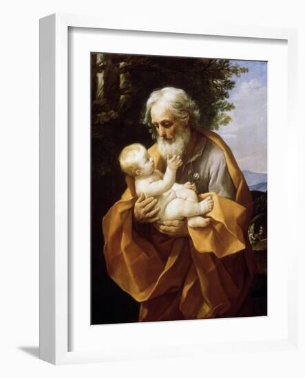 Saint Joseph with Infant Christ, 1620S-Guido Reni-Framed Giclee Print