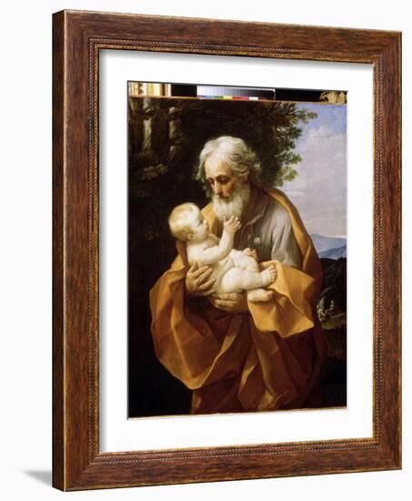 Saint Joseph with Infant Christ, C.1620 (Oil on Canvas)-Guido Reni-Framed Giclee Print