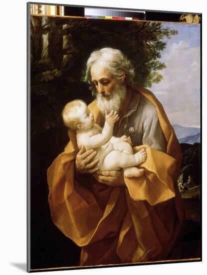 Saint Joseph with Infant Christ, C.1620 (Oil on Canvas)-Guido Reni-Mounted Giclee Print