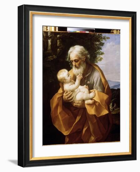 Saint Joseph with Infant Christ, C.1620 (Oil on Canvas)-Guido Reni-Framed Giclee Print