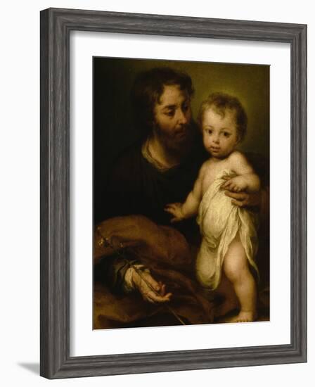 Saint Joseph with Jesus-Bartolome Esteban Murillo-Framed Giclee Print