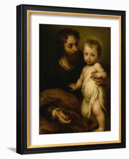 Saint Joseph with Jesus-Bartolome Esteban Murillo-Framed Giclee Print