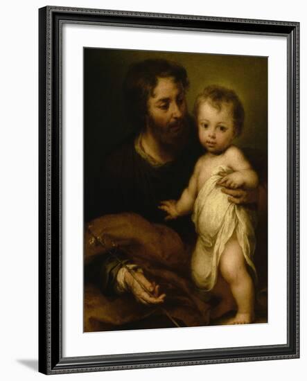 Saint Joseph with Jesus-Bartolome Esteban Murillo-Framed Giclee Print