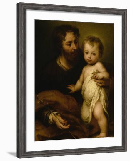 Saint Joseph with Jesus-Bartolome Esteban Murillo-Framed Giclee Print