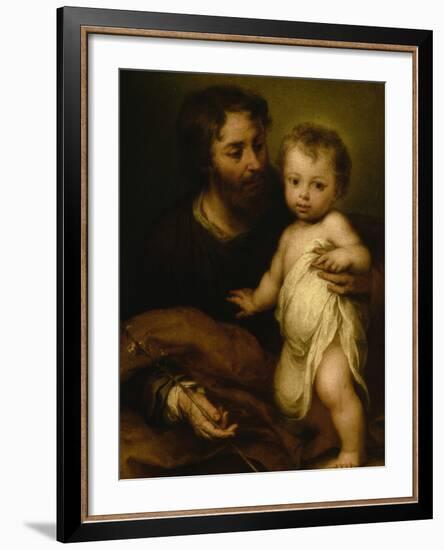 Saint Joseph with Jesus-Bartolome Esteban Murillo-Framed Giclee Print