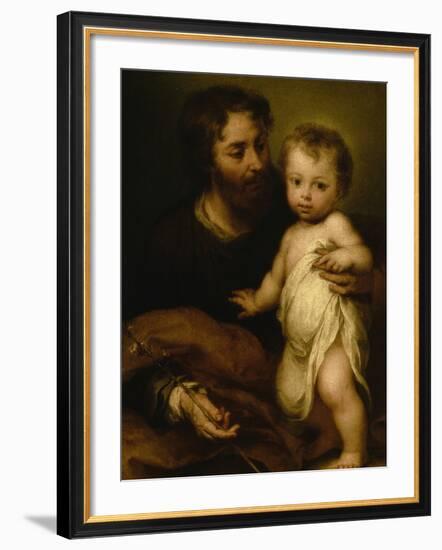 Saint Joseph with Jesus-Bartolome Esteban Murillo-Framed Giclee Print