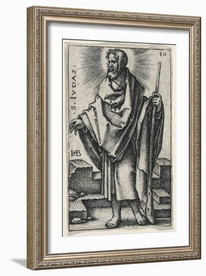 Saint Jude Thaddeus, 1541-46 (Engraving)-Hans Sebald Beham-Framed Giclee Print