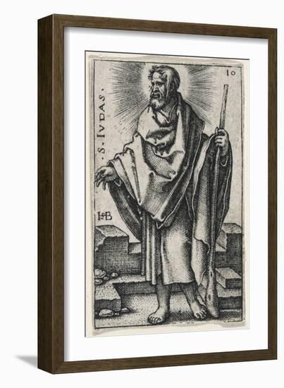 Saint Jude Thaddeus, 1541-46 (Engraving)-Hans Sebald Beham-Framed Giclee Print