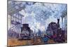 Saint Lazare Station In Paris, Arrival of a Train-Claude Monet-Mounted Art Print