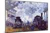 Saint Lazare Station In Paris, Arrival of a Train-Claude Monet-Mounted Art Print
