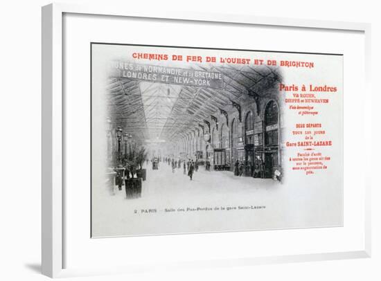 Saint-Lazare Station, Paris, C1900-null-Framed Giclee Print