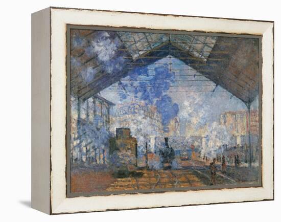 Saint Lazare Station-Claude Monet-Framed Stretched Canvas