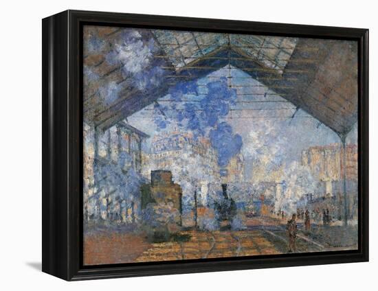 Saint Lazare Station-Claude Monet-Framed Stretched Canvas