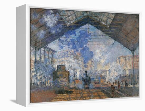 Saint Lazare Station-Claude Monet-Framed Stretched Canvas