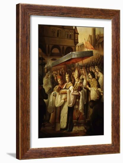 Saint Louis IX, 1214-70 King of France, Carrying Holy Relics to the Sainte Chapelle, Paris-Claude Jacquand-Framed Giclee Print