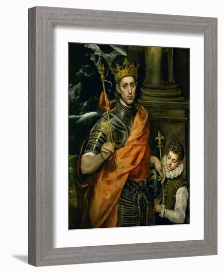 Saint Louis, King of France, and a Pageboy-El Greco-Framed Giclee Print