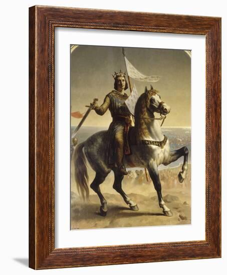 Saint Louis (Louis IX), roi de France en 1226 (1214-1270), portrait équestre lors de son-Emile Signol-Framed Giclee Print