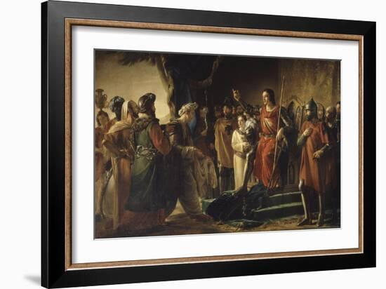 Saint-Louis reçoit à Saint-Jean d'Acre (Ptolémaïs) les envoyés de Rachid el Din Sinan, dit "le-Georges Rouget-Framed Giclee Print