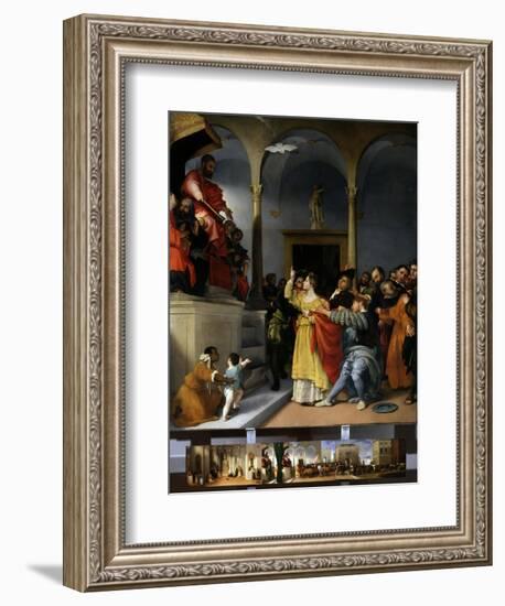 Saint Lucia in Front of the Court-Lorenzo Lotto-Framed Art Print