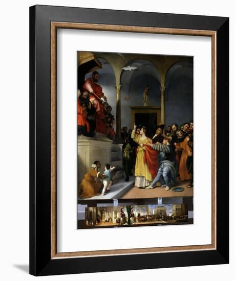 Saint Lucia in Front of the Court-Lorenzo Lotto-Framed Art Print