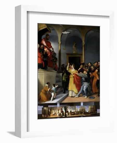 Saint Lucia in Front of the Court-Lorenzo Lotto-Framed Art Print