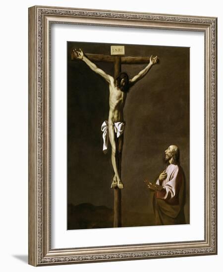 Saint Luke as a Painter, before Christ on the Cross, 1650-Francisco de Zurbarán-Framed Giclee Print