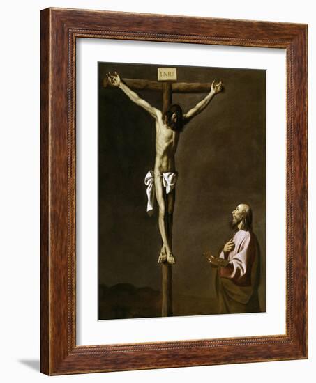 Saint Luke as a Painter, before Christ on the Cross, 1650-Francisco de Zurbarán-Framed Giclee Print