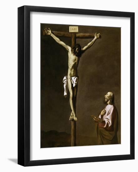 Saint Luke as a Painter, before Christ on the Cross, 1650-Francisco de Zurbarán-Framed Giclee Print