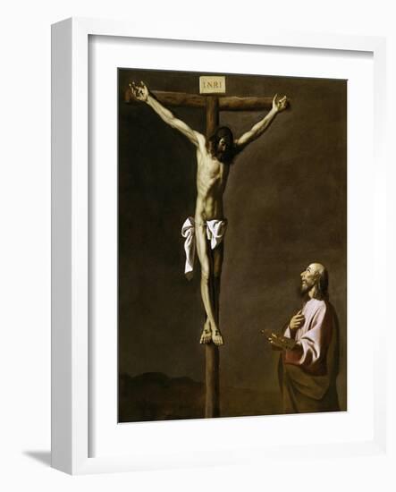 Saint Luke as a Painter, before Christ on the Cross, 1650-Francisco de Zurbarán-Framed Giclee Print