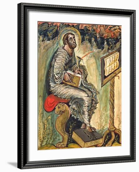 Saint Luke, Miniature from the Ebbo Gospels-null-Framed Giclee Print