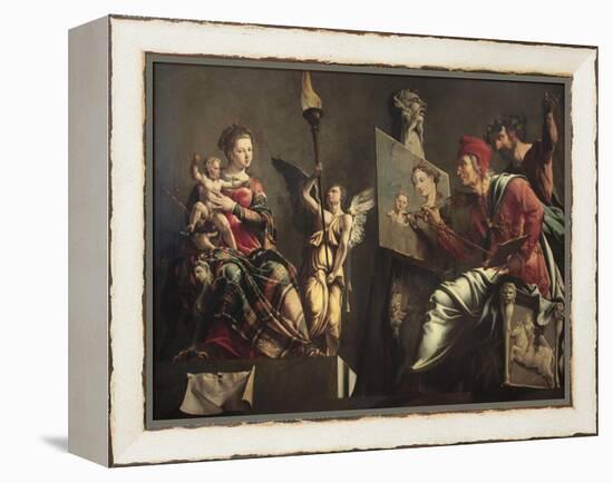 Saint Luke Painting the Virgin-Maarten Jacobsz van Heemskerck-Framed Premier Image Canvas