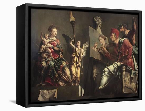 Saint Luke Painting the Virgin-Maarten Jacobsz van Heemskerck-Framed Premier Image Canvas