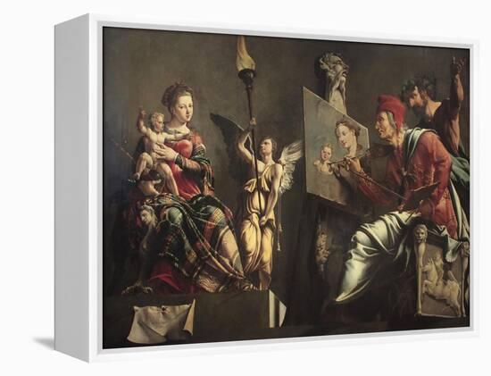 Saint Luke Painting the Virgin-Maarten Jacobsz van Heemskerck-Framed Premier Image Canvas