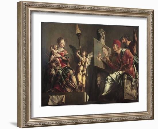 Saint Luke Painting the Virgin-Maarten Jacobsz van Heemskerck-Framed Giclee Print