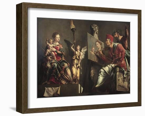 Saint Luke Painting the Virgin-Maarten Jacobsz van Heemskerck-Framed Giclee Print