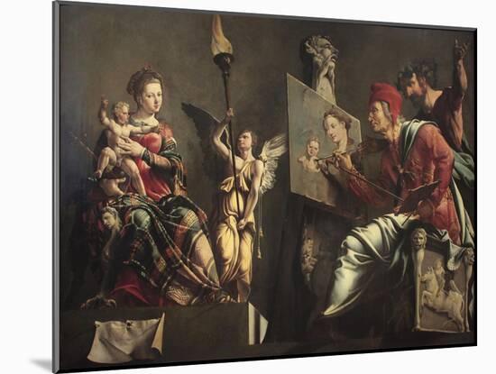 Saint Luke Painting the Virgin-Maarten Jacobsz van Heemskerck-Mounted Giclee Print