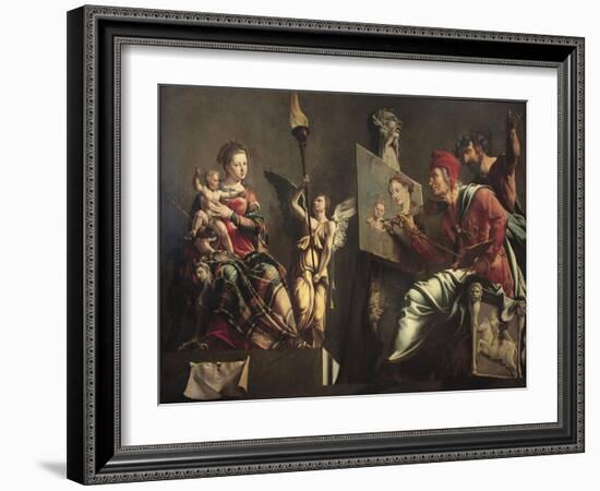 Saint Luke Painting the Virgin-Maarten Jacobsz van Heemskerck-Framed Giclee Print