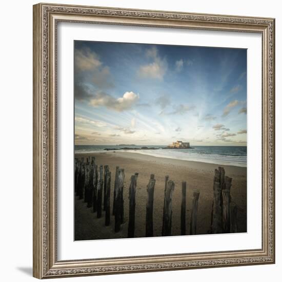 Saint Malo beach in Brittany - square-Philippe Manguin-Framed Photographic Print