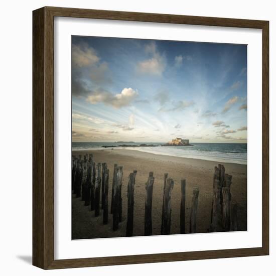 Saint Malo beach in Brittany - square-Philippe Manguin-Framed Photographic Print