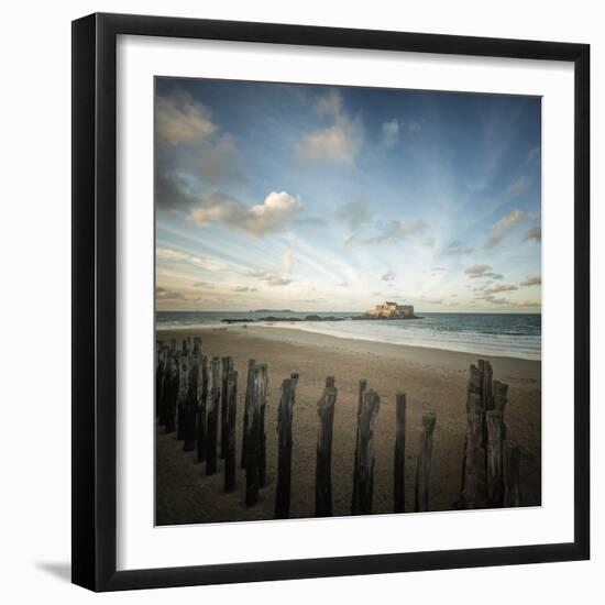 Saint Malo beach in Brittany - square-Philippe Manguin-Framed Photographic Print