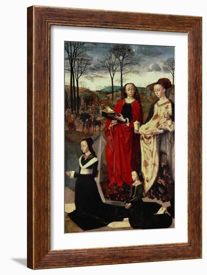 Saint Margaret and Saint Mary Magdalen with Maria Portinari and Her Daughter-Hugo van der Goes-Framed Giclee Print