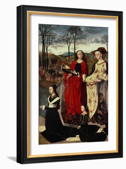 Saint Margaret and Saint Mary Magdalen with Maria Portinari and Her Daughter-Hugo van der Goes-Framed Giclee Print