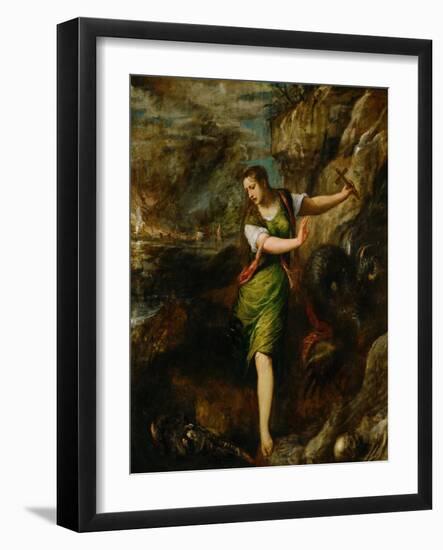 Saint Margaret and the Dragon-Titian (Tiziano Vecelli)-Framed Giclee Print