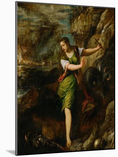 Saint Margaret and the Dragon-Titian (Tiziano Vecelli)-Mounted Giclee Print