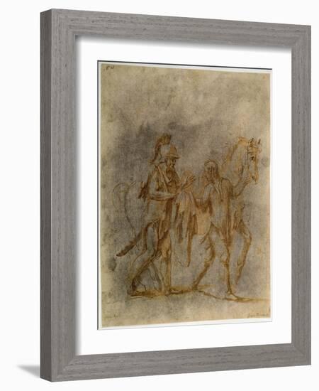 'Saint Martin and a Beggar', early 16th century-Giulio Romano-Framed Giclee Print