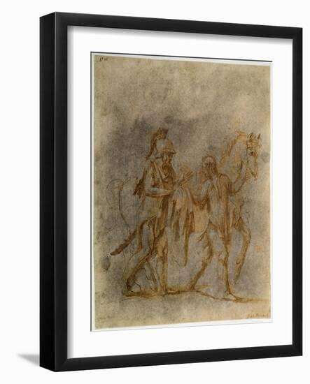 'Saint Martin and a Beggar', early 16th century-Giulio Romano-Framed Giclee Print