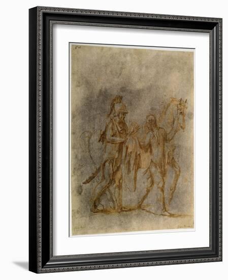 'Saint Martin and a Beggar', early 16th century-Giulio Romano-Framed Giclee Print